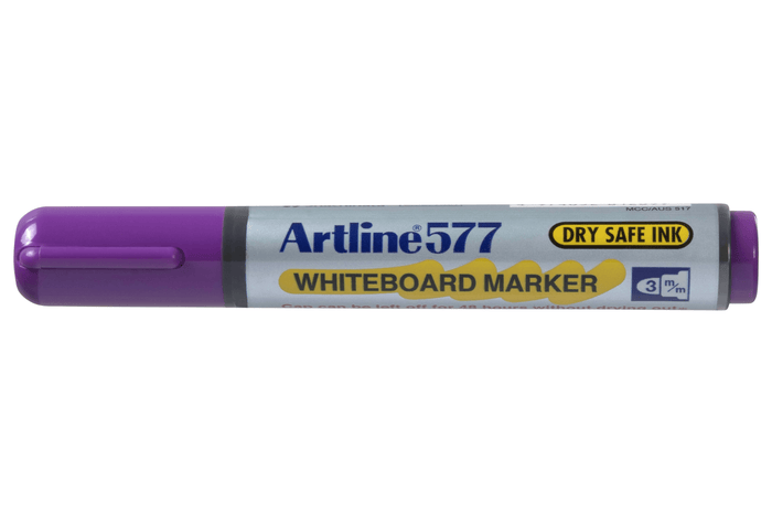 Artline 577 Whiteboard Marker 3mm Bullet Nib Purple x 12's pack AO157706