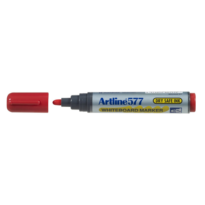 Artline 577 Whiteboard Marker 3mm Bullet Nib Red x 12's pack AO157702