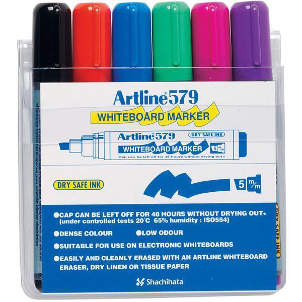 Artline 579 Whiteboard Marker 5mm Chisel Nib 6's pack AO157946