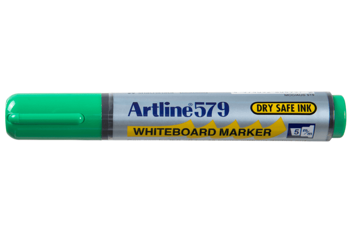 Artline 579 Whiteboard Marker 5mm Chisel Nib Green x 12's pack AO157904