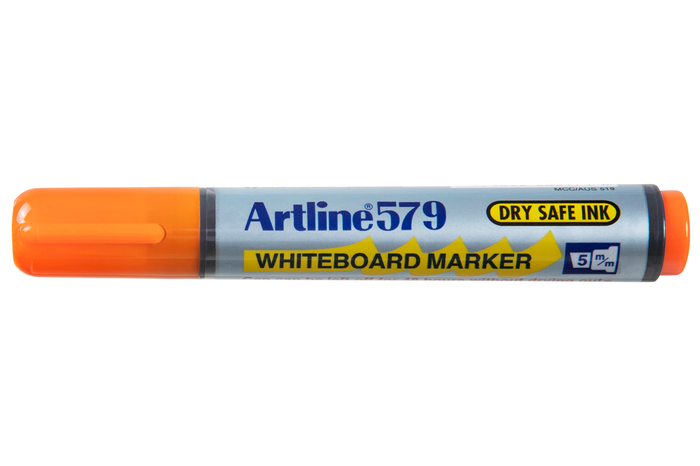 Artline 579 Whiteboard Marker 5mm Chisel Nib Orange x 12's pack AO157905