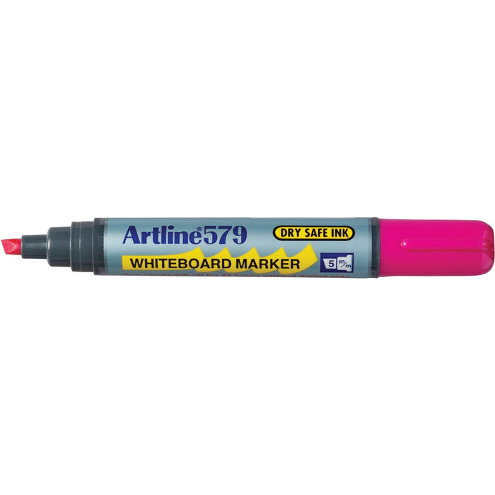 Artline 579 Whiteboard Marker 5mm Chisel Nib Pink x 12's pack AO157909