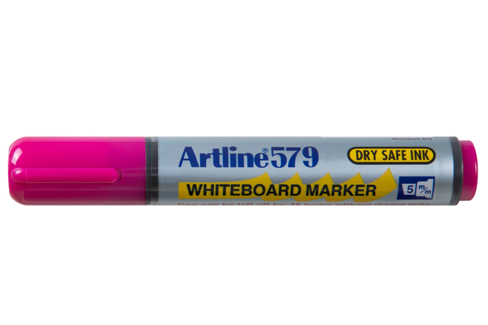 Artline 579 Whiteboard Marker 5mm Chisel Nib Pink x 12's pack AO157909