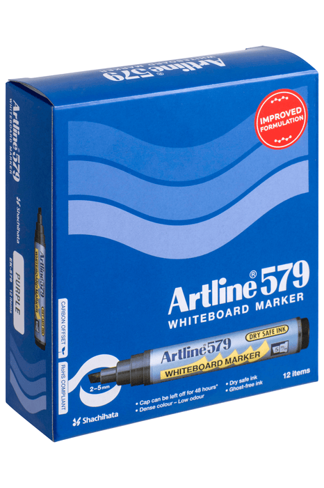 Artline 579 Whiteboard Marker 5mm Chisel Nib Puple x 12's pack AO157906