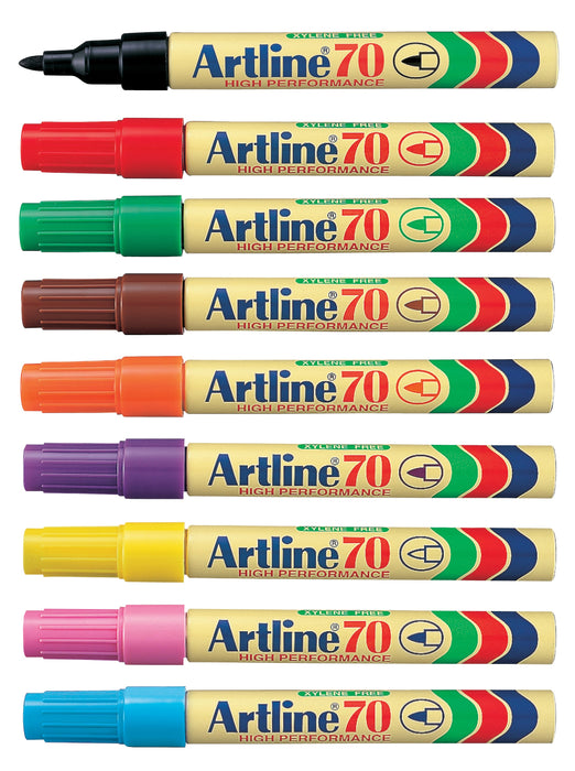 Artline 70 Permanent Marker Bullet Tip Assorted Colours 12's pack AO107041