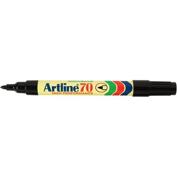 Artline 70 Permanent Marker Bullet Tip Black 12's Pack AO107001