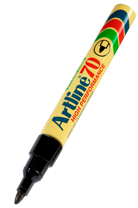 Artline 70 Permanent Marker Bullet Tip Black 12's Pack AO107001