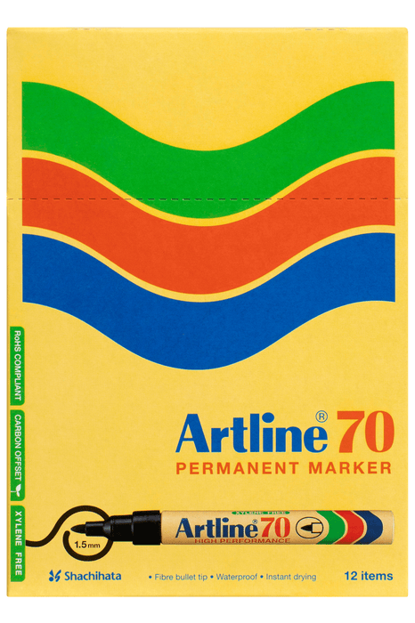 Artline 70 Permanent Marker Bullet Tip Blue 12's Pack AO107003