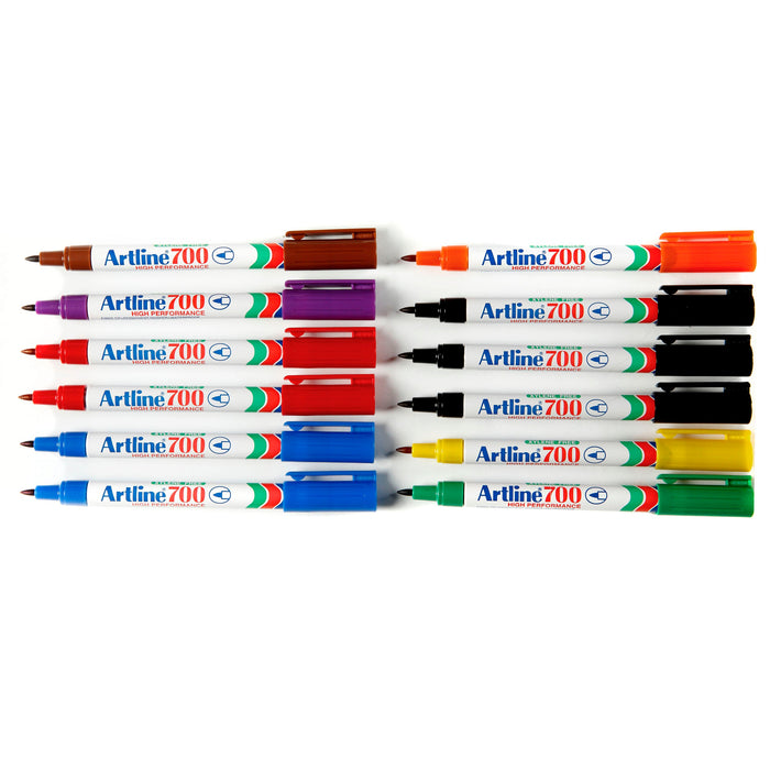 Artline 700 Permanent Marker Fine Tip Assorted x 12's pack AO170041