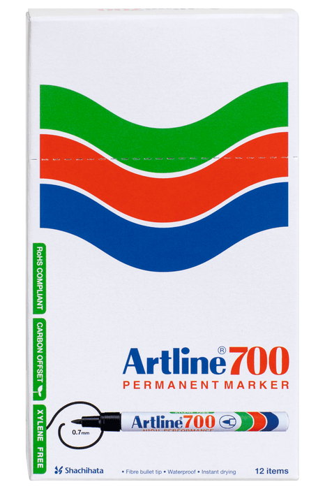 Artline 700 Permanent Marker Fine Tip Red x 12's pack AO170002