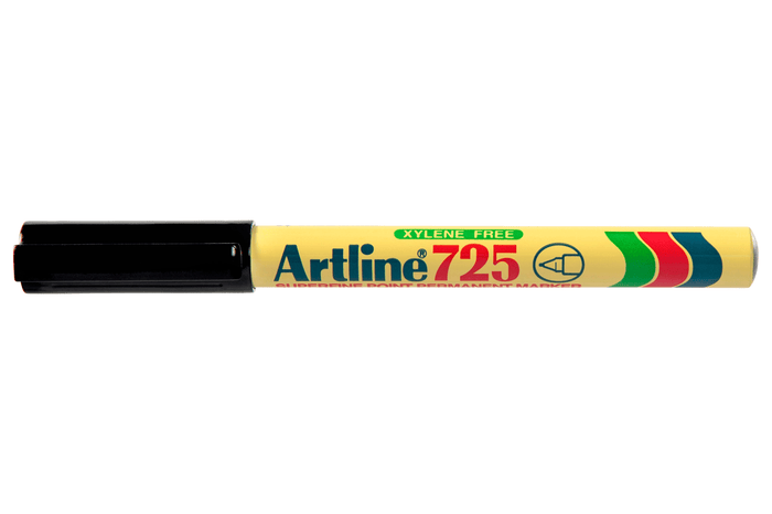 Artline 725 Permanent Marker 0.4mm Nib Black x 12's pack AO172501