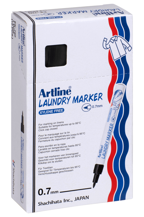 Artline 750 Laundry Marker 0.7mm Line Width - Black x 12's pack AO175001