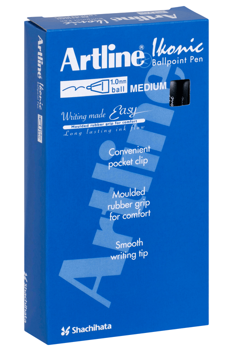 Artline 8410 Retractable Grip Medium Ballpoint Pen Black x 12's pack AO184001