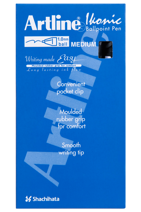 Artline 8410 Retractable Grip Medium Ballpoint Pen Black x 12's pack AO184001