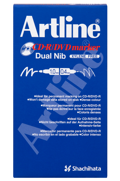 Artline 841T Dual Nib CD/DVD Black Marker x 12's pack AO184101
