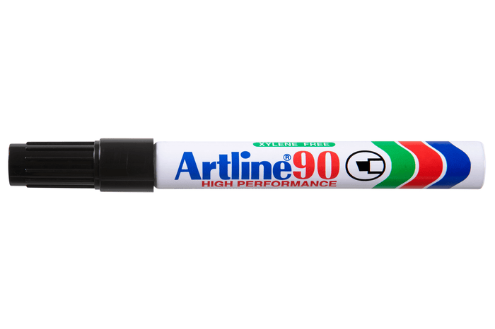 Artline 90 Permanent Marker 5mm Chisel Nib Black x 12's pack AO109001