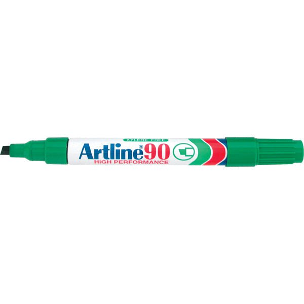 Artline 90 Permanent Marker 5mm Chisel Nib Green x 12's pack AO109004