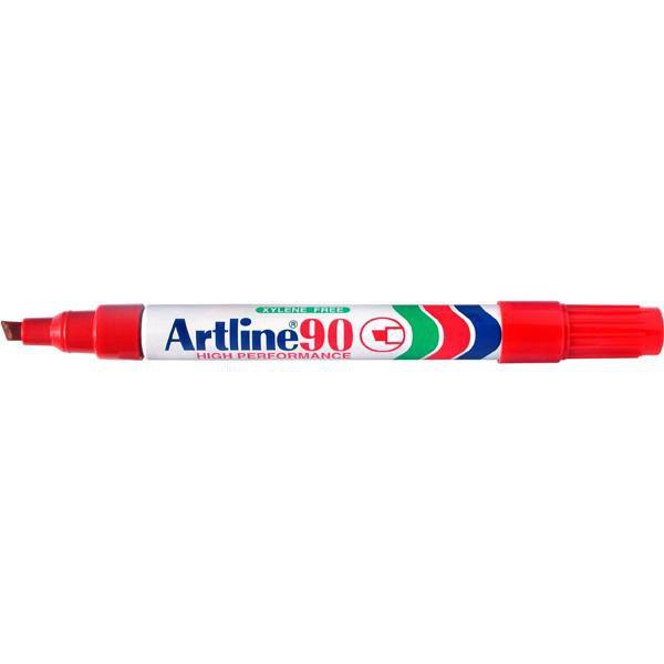 Artline 90 Permanent Marker 5mm Chisel Nib Red x 12's pack AO109002