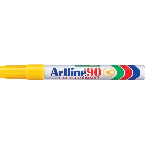 Artline 90 Permanent Marker 5mm Chisel Nib Yellow x 12's pack AO109007