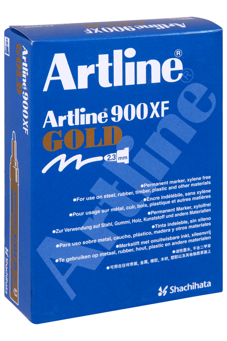 Artline 900XF Metallic Permanent 2.3mm Bullet Nib - Gold AO190031