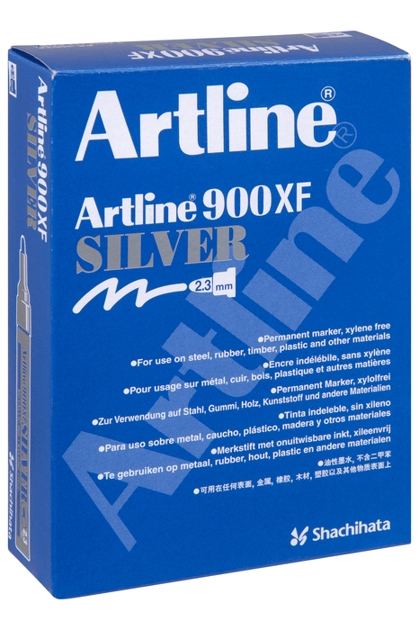 Artline 900XF Metallic Permanent 2.3mm Bullet Nib - Silver AO190032