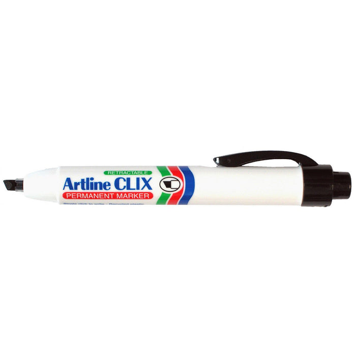 Artline 93 Clix Retractable 4mm Permanent Marker Black x 12's pack AO109301