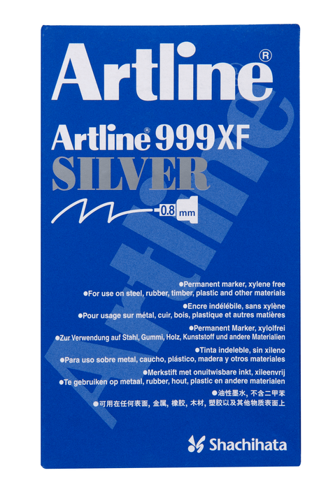 Artline 999XF Bullet Tip Metallic Marker Silver x 12's pack AO199932