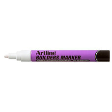 Artline Builders Permanent Marker Bullet Tip White x 12's pack AO195233W