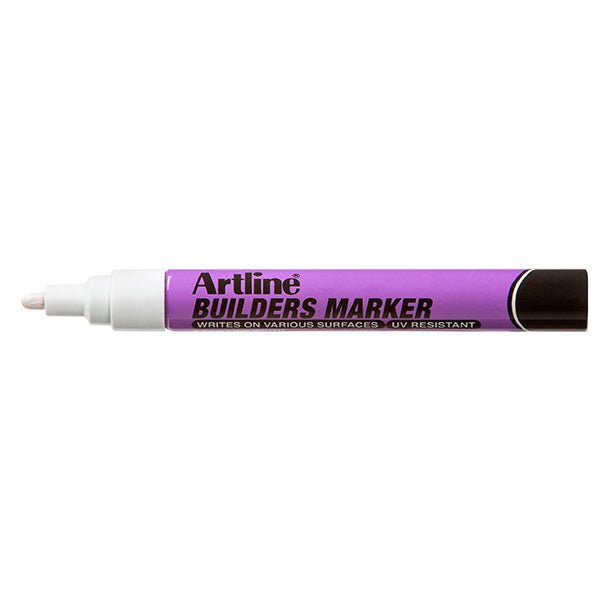 Artline Builders Permanent Marker Bullet Tip White x 12's pack AO195233W