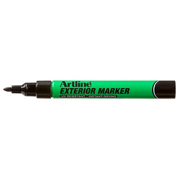 Artline Exterior Permanent Marker Bullet Tip Black x 12's pack AO195601B