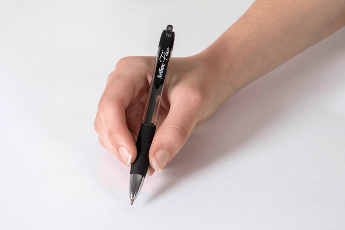 Artline Flow Retractable Ballpoint Pen Black 12'pack AO187101