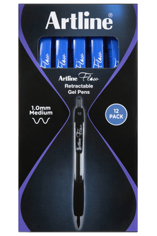 Artline Flow Retractable Ballpoint Pen Blue 12'pack AO187103