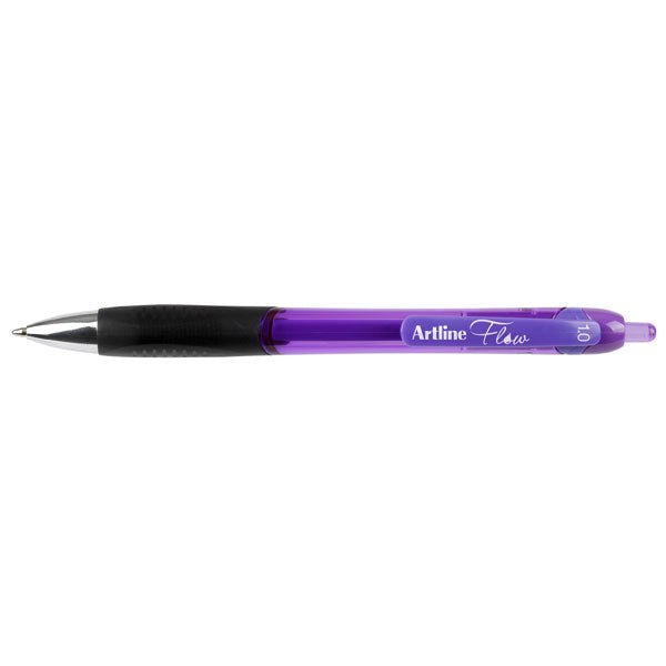 Artline Flow Retractable Ballpoint Pen Purple 12'pack AO187106