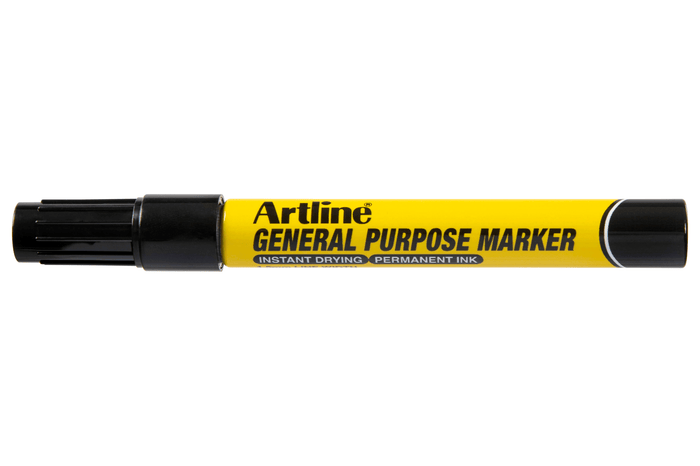 Artline General Purpose Permanent Marker Bullet Tip Black x 12's pack AO195101B