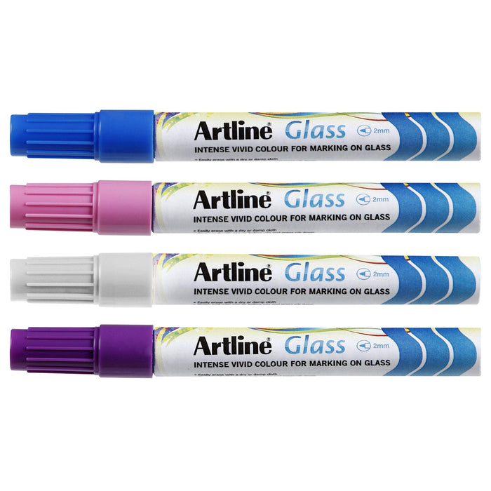 Artline Glass Board Markers 2mm Assorted Colours AO183041