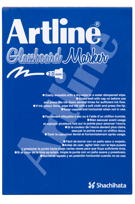 Artline Glassboard Marker, 2mm, White, Pack of 12 AO183033
