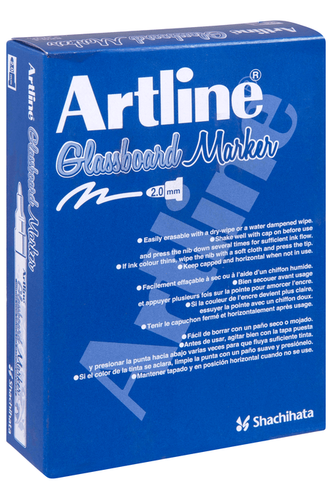 Artline Glassboard Marker, 2mm, White, Pack of 12 AO183033
