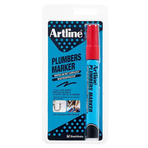 Artline Plumbers Permanent Marker Bullet Tip Red AO195502HS