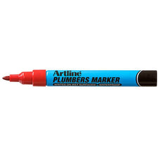 Artline Plumbers Permanent Marker Bullet Tip Red x 12's pack AO195502R