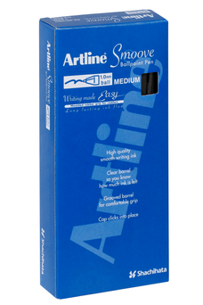 Artline Smoove Ballpoint Pen Black - Pack of 12 AO182101