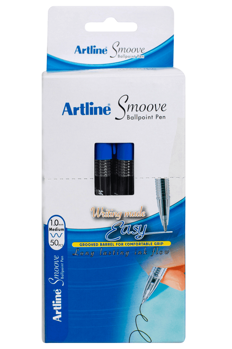 Artline Smoove Ballpoint Pen Blue - Pack of 50 AOSM1821503