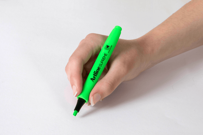 Artline Supreme Highlighter, Green, 12's pack AO161004