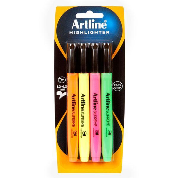 Artline Supreme Neon Colours Highlighter 4's AO161074