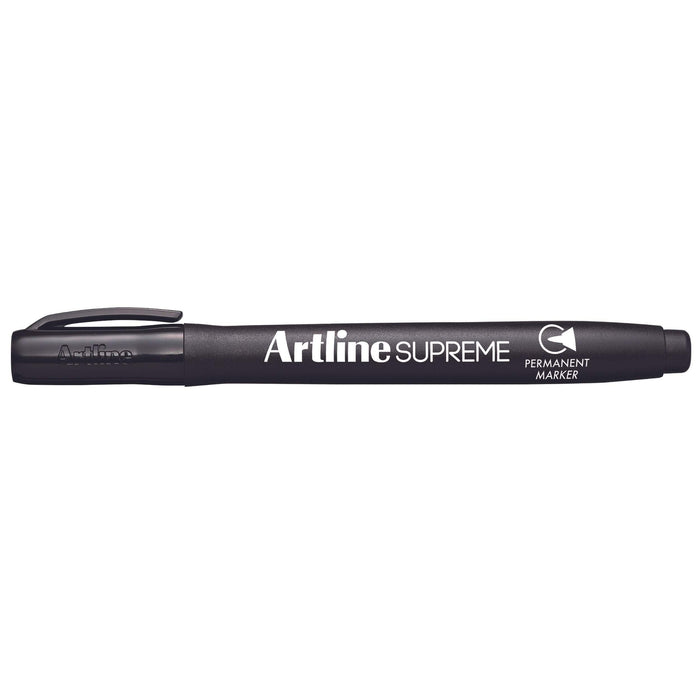 Artline Supreme Permanent Marker Black 12's Pack AO107101