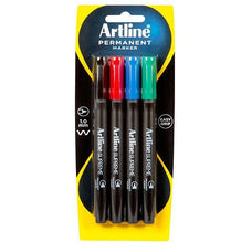 Artline Supreme Permanent Marker Bullet Tip - 4's Pack AO107174