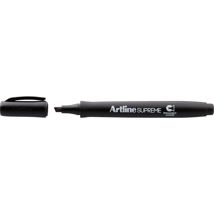 Artline Supreme Permanent Marker, Chisel, Black, 12's Pack AO109101