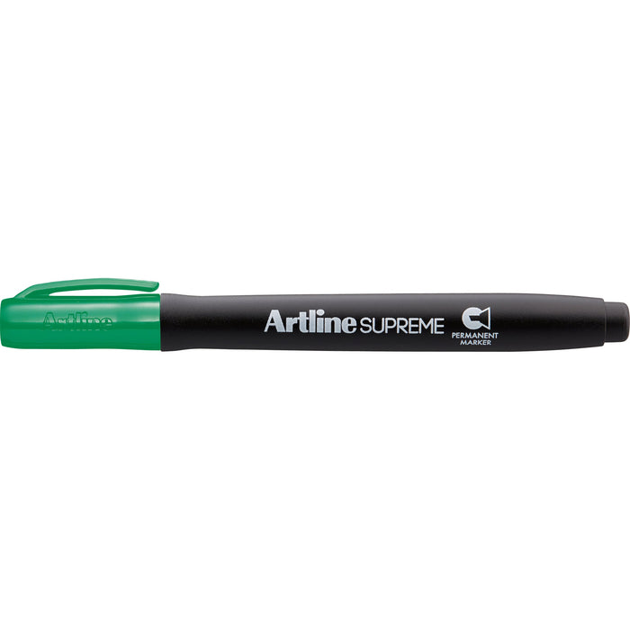 Artline Supreme Permanent Marker, Chisel, Green, 12's Pack AO109104