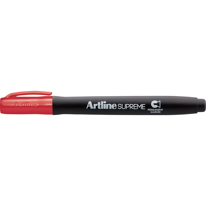 Artline Supreme Permanent Marker, Chisel, Red, 12's Pack AO109102