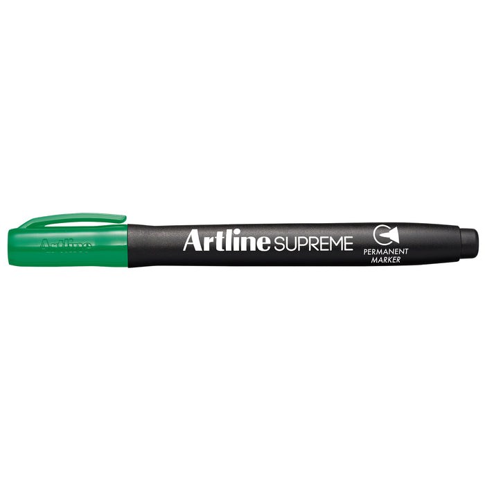 Artline Supreme Permanent Marker Green 12's Pack AO107104