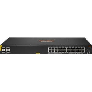 Aruba 6000 24G Class4 PoE 4SFP 370W Switch - 24 Ports - Manageable - Gigabit Ethernet - 10/100/1000Base-T, 1000Base-X - 3 Layer Supported - Modular - 2 SFP Slots - 32.70 W Power Consumption - 370 W PoE Budget - Twisted Pair, Optical Fiber - PoE Ports - 1U IM5354018